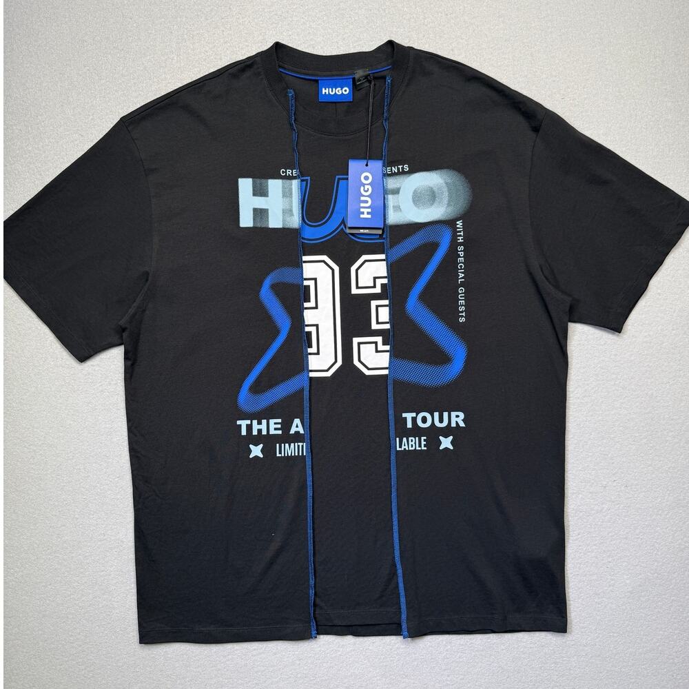 HUGO by Hugo Boss Men's Layered-Look Graphic T-Shirt black XL $80